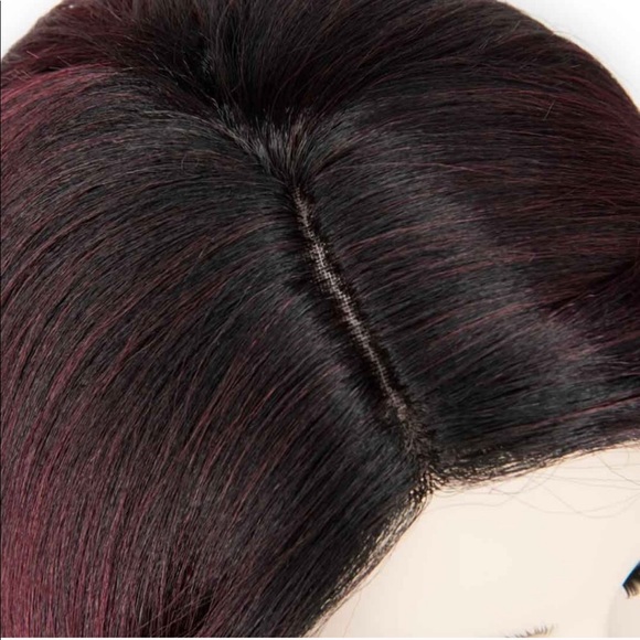 30" Side Part Burgundy Wavy Wig | Louisa - Picture 5 of 5